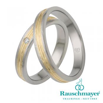 Rauschmayer Partnerringe Edelstahl Gold/Keramik 10-60089 + 11-60089
