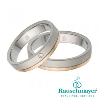 Rauschmayer Partnerringe Edelstahl Gold/Keramik 10-60091 + 11-60091