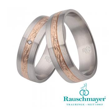 Rauschmayer Partnerringe Edelstahl Gold/Keramik 10-60072 + 11-60072