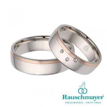 Rauschmayer Partnerringe Edelstahl Gold/Keramik 10-60074 + 11-60074